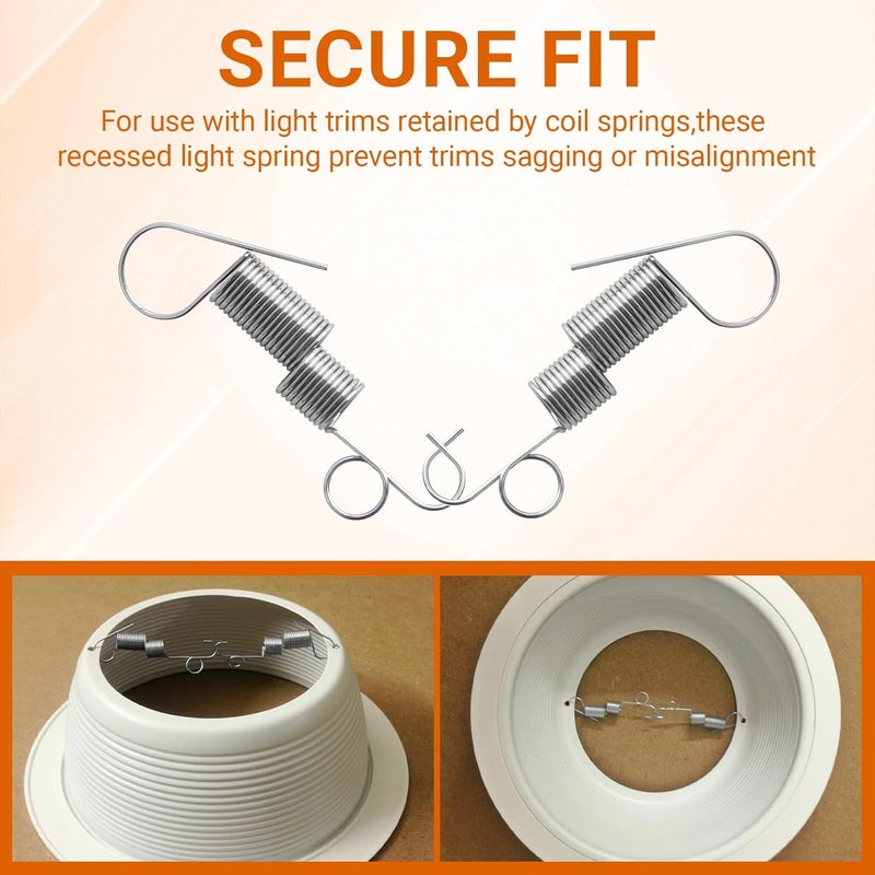 Avixturo Recessed Lighting Replacement Trim Coil Springs Fits Halo H7 Recessed Housing Series 301, 310, 401 & 426 Trims, Mounting Replacement Springs for Recessed Housing & Trims - 8 Pack - Image 4